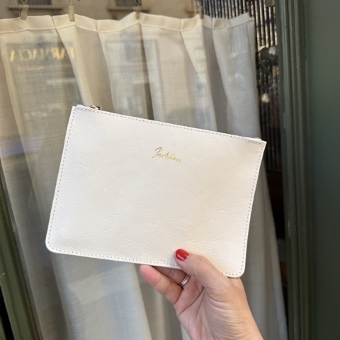 Wallet S Leder mit Reißverschluss Messing poliert